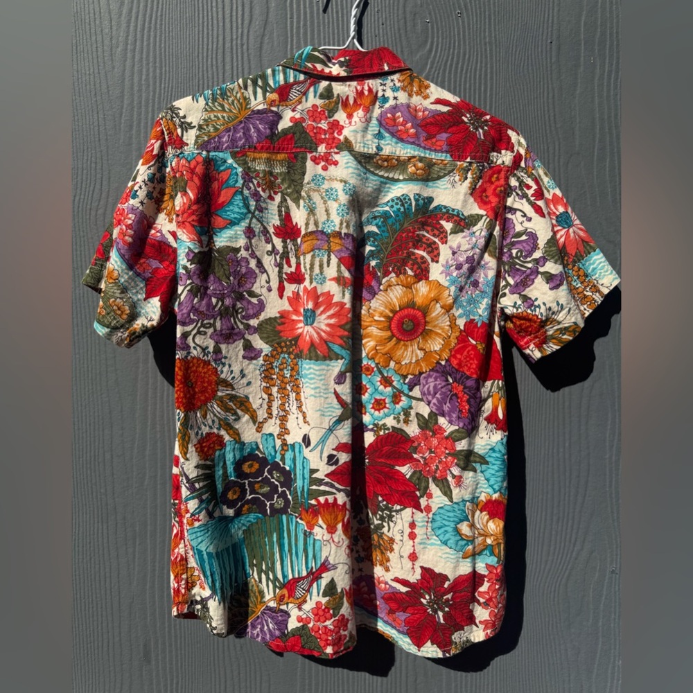 Raga Man Men’s Floral Batik Tropical Short Sleeve Button Up Size SM - Picture 3 of 9